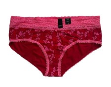 NWT Torrid Plus Size 2 2X 18/20 PINK  RED HEARTS WIDE LACE COTTON CHEEKY PANTY