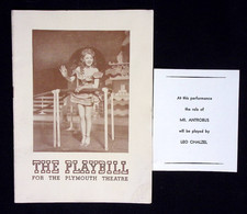 1943 Plymouth Theatre Playbill “The Skin of Our Teeth” Thornton Wilder-Reed- NYC