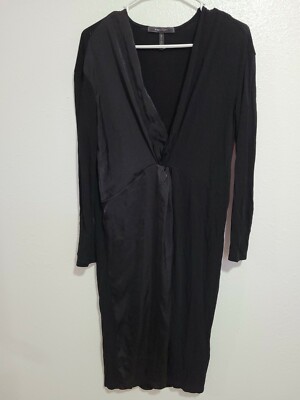 chinese dress ladies BCBGMAXAZRIA Black Lace-Trim Midi Dress – Runway Catalog main image 0