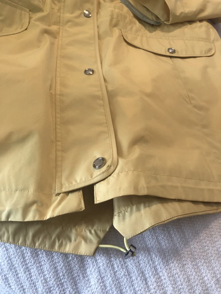 NWT COLDWATER CREEK Yellow Multi Hooded Raincoat Size XL/TG - Image 4 of 4