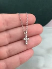 0.5ct Lab-Created Moissanite Mini Christ Cross Pendant with Chain Gold Plated