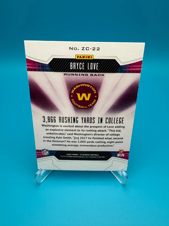 2020 Panini Playbook - Zoning Commission Bryce Love #ZC-22 - Image 2 of 2