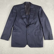 Oxxford Clothes Blazer Mens 42S Blue Pinstripe Manhattan Sport Coat Suit Jacket
