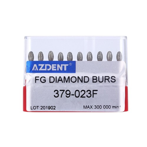 AZDENT 100pcs Dental FG Diamond Burs Egg Football #379-023F Fine Friction Grip - Picture 5 of 15