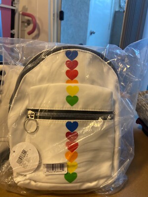 Rainbow hearts Mini Backpack. Still in plastic with tags on