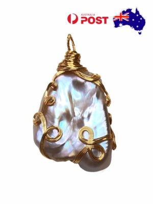 Unique Pink Baroque Pearl 14KGF Wired Pendant L29.2mm x H49.7mm x W12mm #P0114