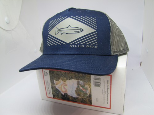 STLHD PRISM TRUCKER HAT BLUE GREY ADJUSTABLE MESH FISH FISHING FREE SHIP - Picture 4 of 5