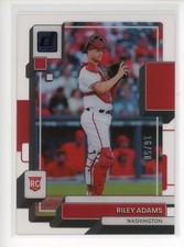 2022 Panini Chronicles Clearly Donruss Blue #20 Riley Adams RC Nationals /50