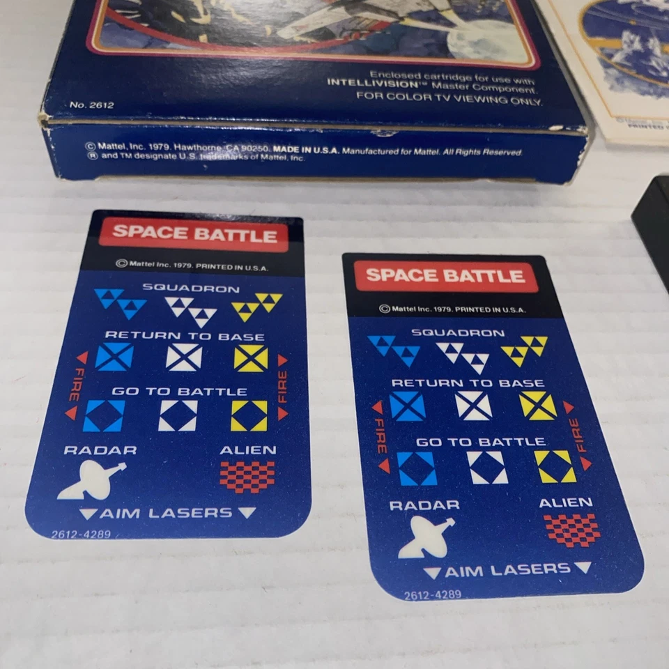 Space Battle Mattel Intellivision VTG 1979 Manual Overlays Tested Video Game Toy - Image 4 of 4