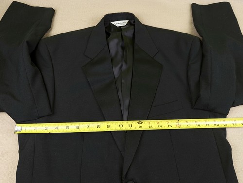 Gerald Austin Mens Black Tuxedo Suit: Jacket 40S Pants 32x27.5" Poly/Wool Blend - Picture 10 of 12