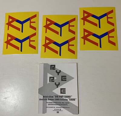 RYE RYE Go! Pop! Bang! 3 PROMO STICKERS for cd BOOM Sunshine RYEYEISHA BERRAIN