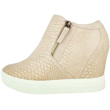 NOT RATED Women's Timmibelle Wedge Slip-On Sneakers with Zippers, Sizes & Colors
