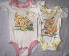 2 Vintage Curity - Baby One Piece -Size Small infant And Medium 19-25lb 
