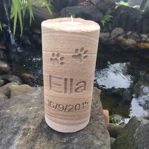 Sandstone Candle Pet Memorial Personalised - Picture 24 of 39