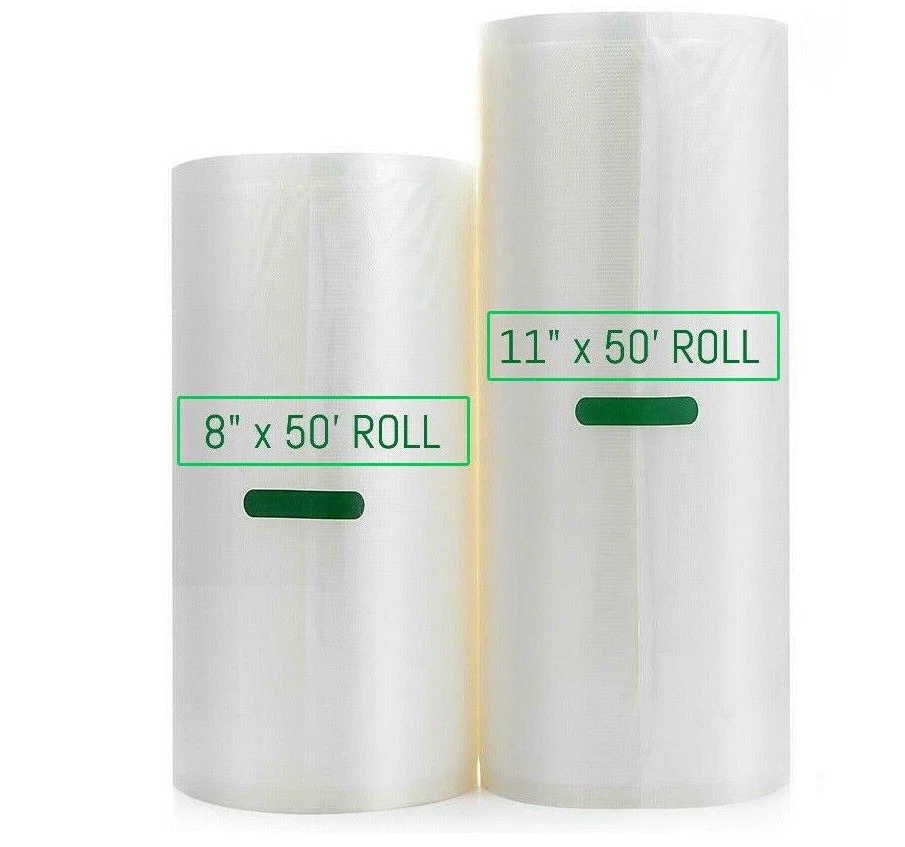 2/4 Rolls Giant 8"x50'&11"x50' Rolls Vacuum Sealer Bags Food Saver Embossed Bags