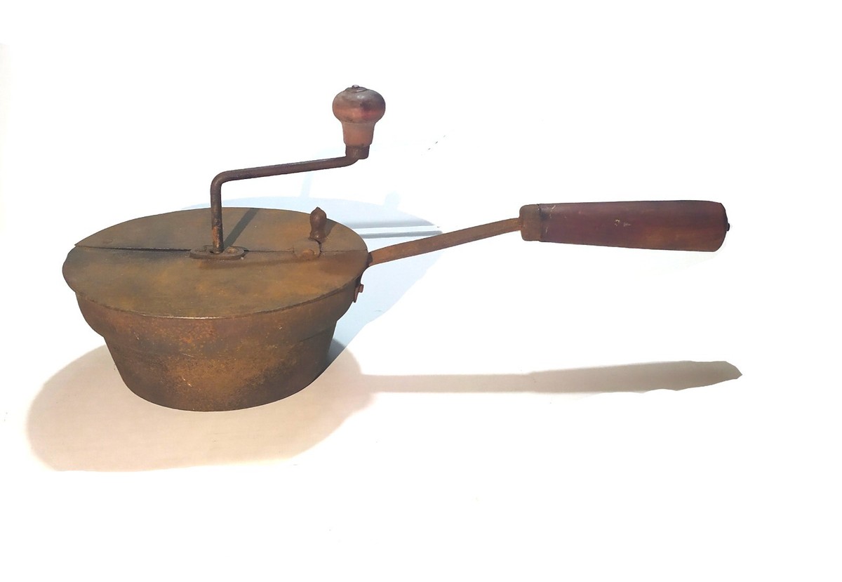Antique Finnish Coffee Bean Roaster Rustic Roasting PAN 19th 20th
