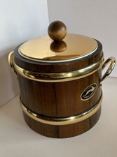 Vintage Made In USA Kraftware Wooden Ice Bucket