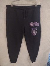 Black Panther Sweatpants Mens Size XLarge Black Wakanda Forever Movie Pants Logo