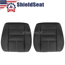 Fits 2008-2010 Ford F250 F350 Lariat Both Side Bottom Leather Seat Covers Black