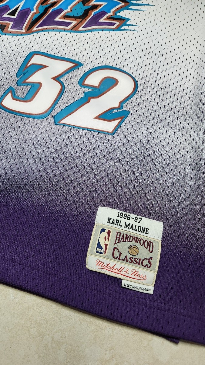 Stitched Karl Malone Utah Jazz Mitchell & Ness Mountains Jersey Sz