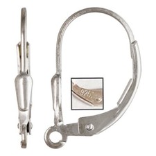 925 Sterling Silver Teardrop Leverback Ear Wires with Ring for Earring Making
