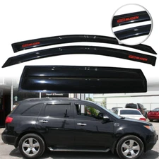 Fit For 07-13 Acura MDX Window Visor Shade Rain Guard Vent Deflector w/ Red Mug