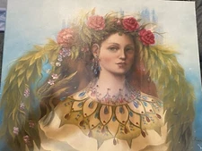 oil paintings original Goddess with Roses oil on canvas by artist Loretta Fasan