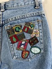 Vintage Gitano Jeans 80's 90’s Light Wash Size 6 W Patches 28” X 28” Quality