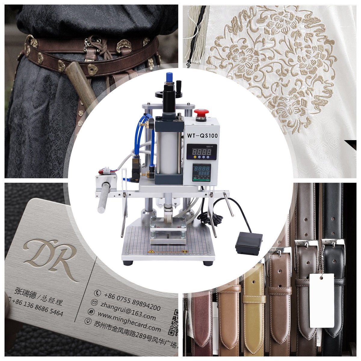 Macchina Per Stampa A Caldo Su Pelle - 2x2cm, Per Personalizzazione Logo Su Cuoio, Carta, Tessuto - Foto 9