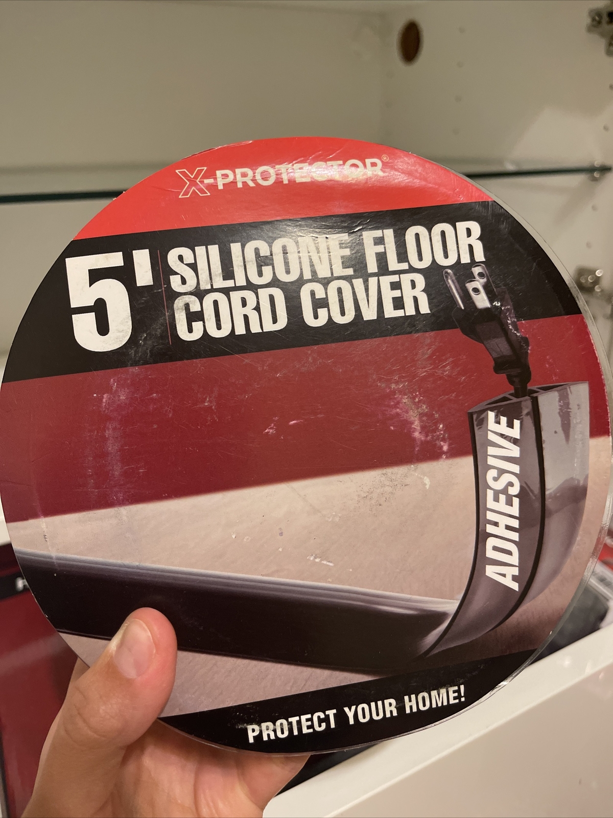 X - PROTECTOR 5' WHITE SILICONE FLOOR CORD COVER FOR CORNERS