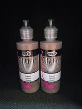 Lot of 2 Tulip Fabric Paint 4oz Glitter Copper
