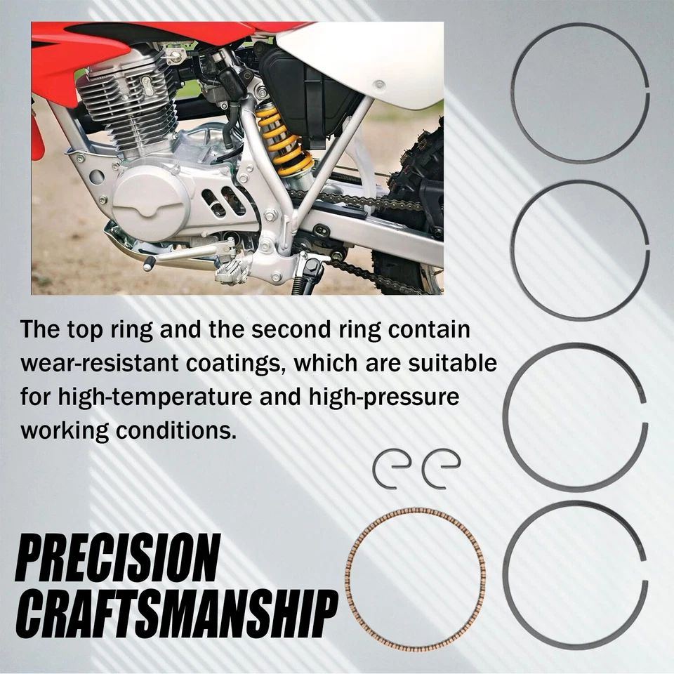Kit de anillos de pistón para Honda 2001-2003 XR100R 2004-2013 CRF100F 2006 NSF100 STD Foto 3 de 4