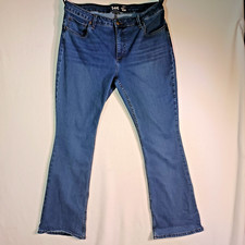 Lee Blue Jeans Women's Size 16M Mid Rise Slim Fit Boot Cut Stretch Denim