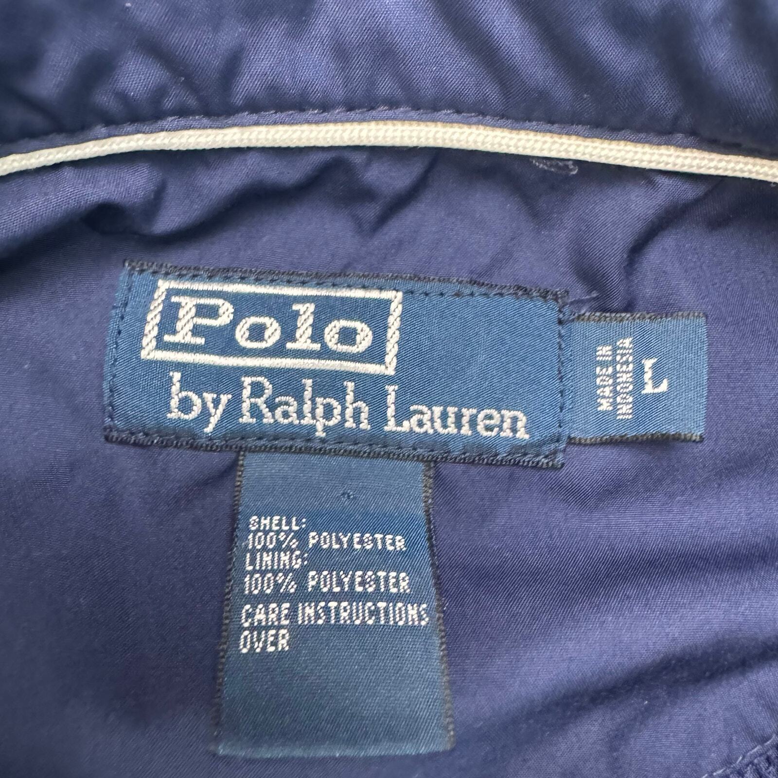 Giacca Vintage Y2K Polo Ralph Lauren Blu Navy Full Zip Golf Pony Riga Blu