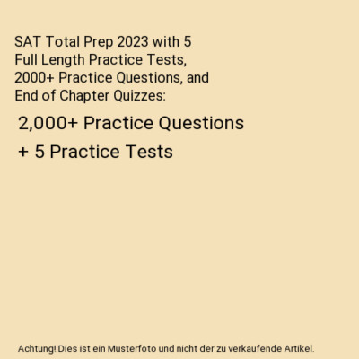SAT Total Prep 2023 with 5 Full Length Practice Tests, 2000+ Practice Questions,