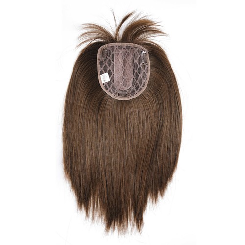 Peluquería con clips rectos de EE. UU. en tapa de cabello sintético con puntas planas delgadas marrón - Imagen 2 de 9