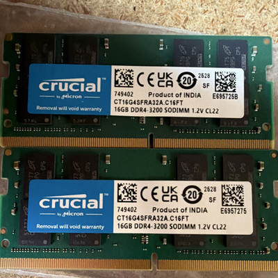 Crucial 32GB (2x16GB) DDR4-3200 SO-DIMM 260-Pin Laptop RAM