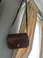 Borsa a tracolla Coach Prairie 9954 Turnlock vintage in pelle marrone liscia