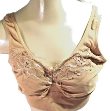 JUST MY SIZE by Hanes  Pure Comfort Bra 1271 Beige Sleep Bra Stretch Size 5X