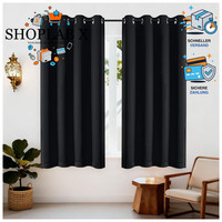 VerdunklungsvorhäNge Schwarz 2Er Set Mit ÖSen H175 X B140 Cm FüR 2 StüCk
