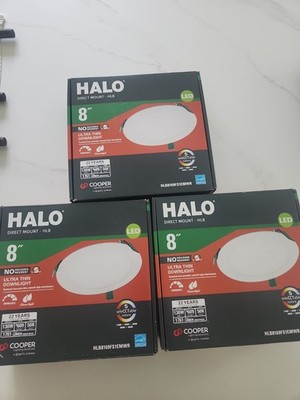 Lot Of 3 Halo HLB 8 in. White Adjustable CCT Canless LED Recessed Light Kit