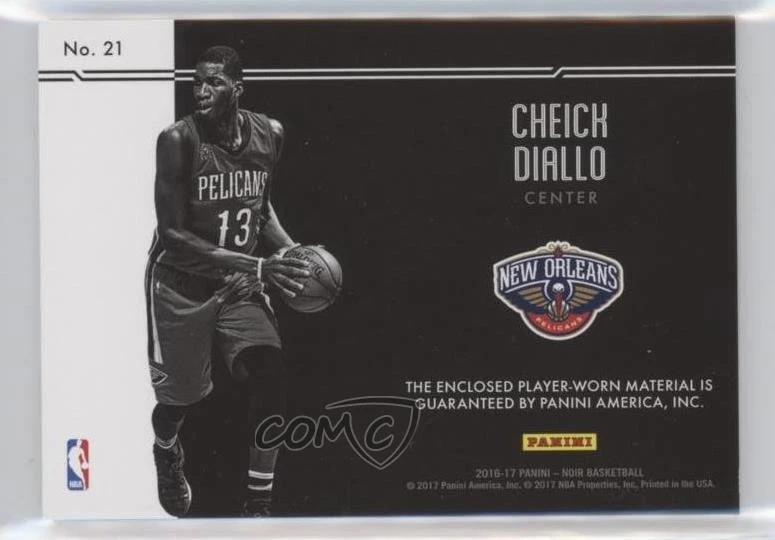 2016-17 Panini Noir Rookie Materials Color Prime /99 Cheick Diallo #21 RC - Image 2 of 2