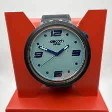 RARE - NEW SWATCH FUTURISTIC GREY SO27B121 Big Bold Swiss Quartz 47mm Watch
