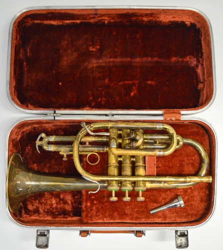OLDS L-5 SPECIAL CORNET WITH OLDS CASE AND OLDS 3C MOUTHPIECE