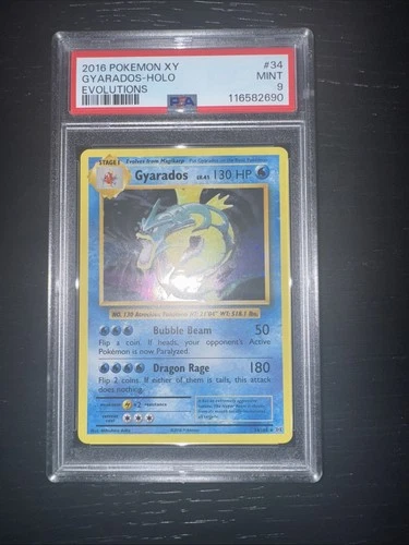Pokémon Gyarados Holo Rare Card 34/108 XY Evolutions PSA 9