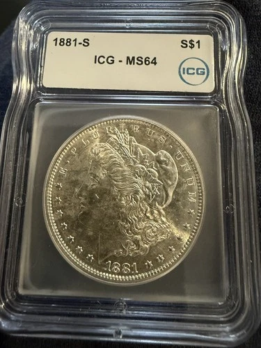 Morgan 1881-S Silver Dollar $1 ICG MS64 San Francisco Uncirculated Coin