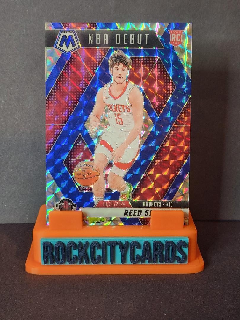 2024-25 Panini Mosaic - NBA Debut Reed Sheppard #252 Choice Blue Mosaic /45