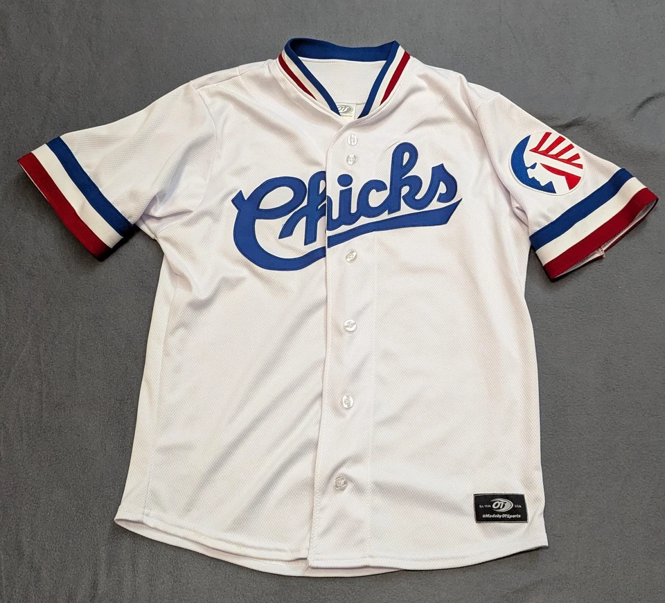 Camiseta de béisbol juvenil Memphis Chicks XL blanca azul roja ligas menores OT deportes Foto 2 de 4