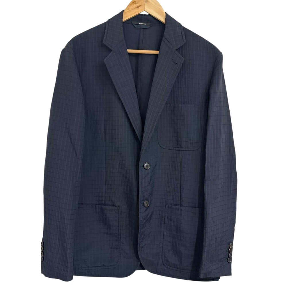 HERMES Check Pattern Tailored Jacket, Size 50, Na… - image 1