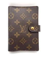 Excellent! Louis Vuitton PM Agenda Day Planner Cover Monogram Brown Auth _0162
